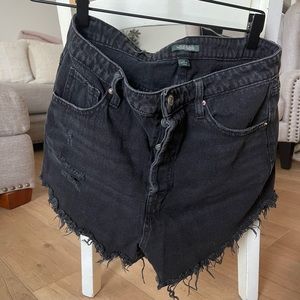 Wild fable, distressed black jeans shorts, size 10